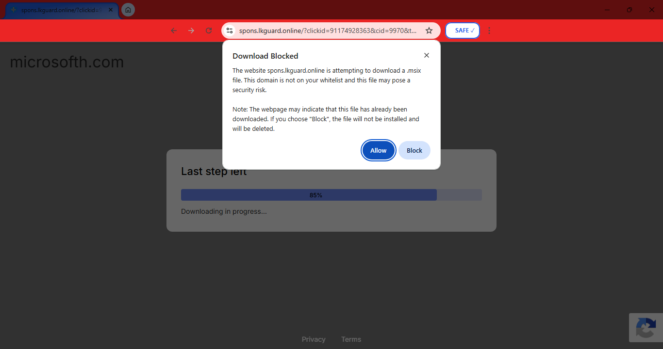 Download blocking