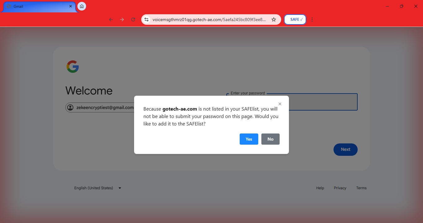 Password blocking